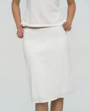 Pointelle midi skirt